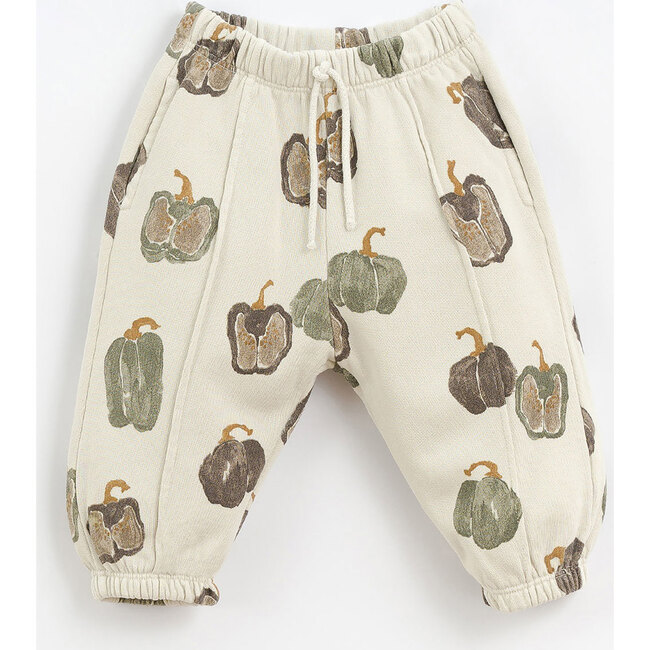 Bell Pepper Printed Sweatpants, White - Sweatpants - 1