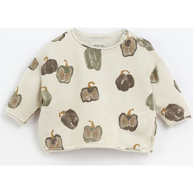Bell Pepper Printed Pullover, White