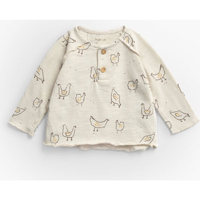 Long Sleeve Tee Shirt, Chicken Print