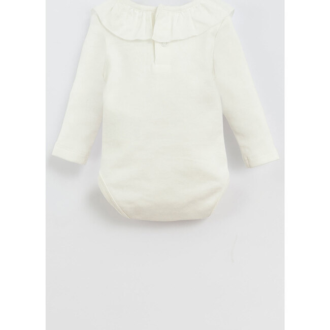Long Sleeve Baby Onesie, White - Onesies - 2