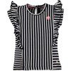 Ruffle Top, Blue Navy - Shirts - 1 - thumbnail