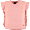 Ruffle Tee, Pink Stripes - T-Shirts - 1 - thumbnail