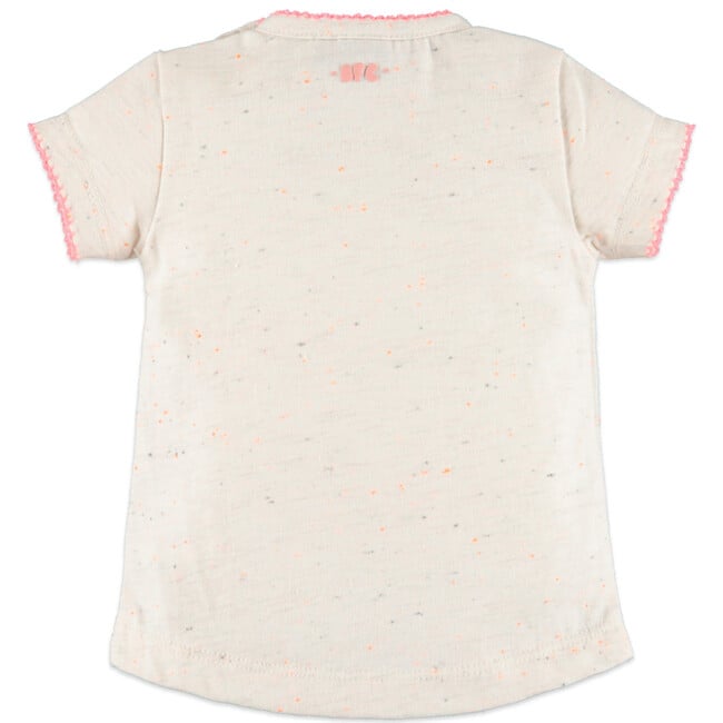 Cherry Tee, Cream with Pink