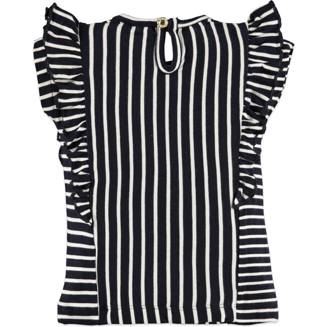 Ruffle Top, Blue Navy - Shirts - 2