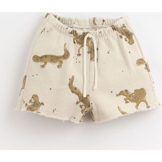 All-Over Salamander Graphic Print Sweatshorts, Cream - Shorts - 1