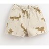 All-Over Salamander Graphic Print Sweatshorts, Cream - Shorts - 1 - thumbnail