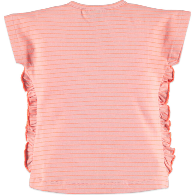 Ruffle Tee, Pink Stripes - T-Shirts - 2