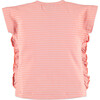 Ruffle Tee, Pink Stripes - T-Shirts - 2