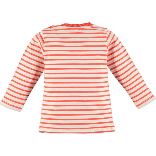 Long Sleeve Striped Tee, Orange Red - T-Shirts - 2