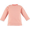 Long Sleeve Striped Tee, Orange Red - T-Shirts - 2