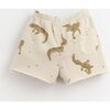All-Over Salamander Graphic Print Sweatshorts, Cream - Shorts - 2