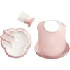 Baby Dinner Set, Powder Pink - Bibs - 1 - thumbnail