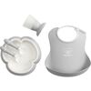 Baby Dinner Set, Gray - Bibs - 1 - thumbnail