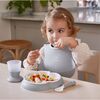 Baby Dinner Set, Gray - Bibs - 2
