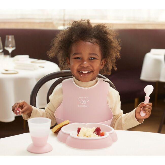 Baby Dinner Set, Powder Pink - Bibs - 4