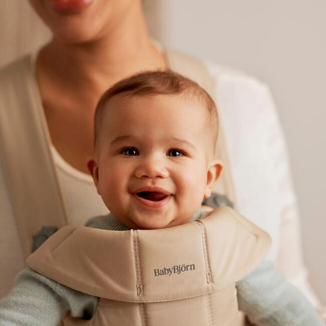 Baby Carrier Mini, Woven, Beige - Carriers - 2