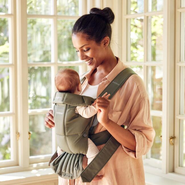 Baby Carrier Mini, Woven, Dark Green - Carriers - 3