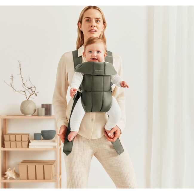 Baby Carrier Mini, Woven, Dark Green - Carriers - 5