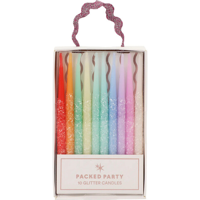 Glitter Wishes Rainbow Birthday Candle Set