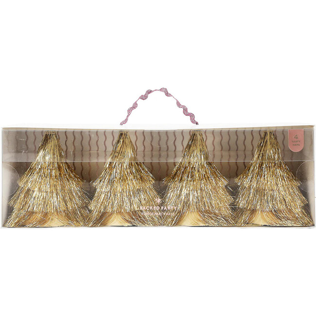 Golden Girl Mini Gold Fringe Party Hats Set