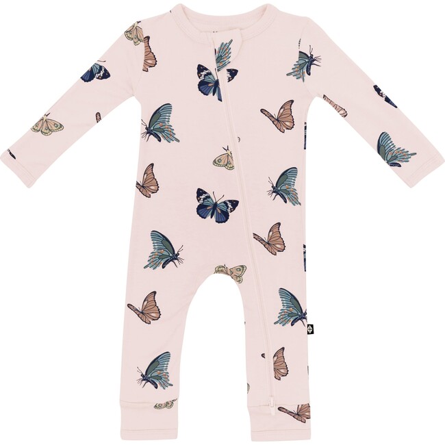 Zippered Romper in Blush Butterfly