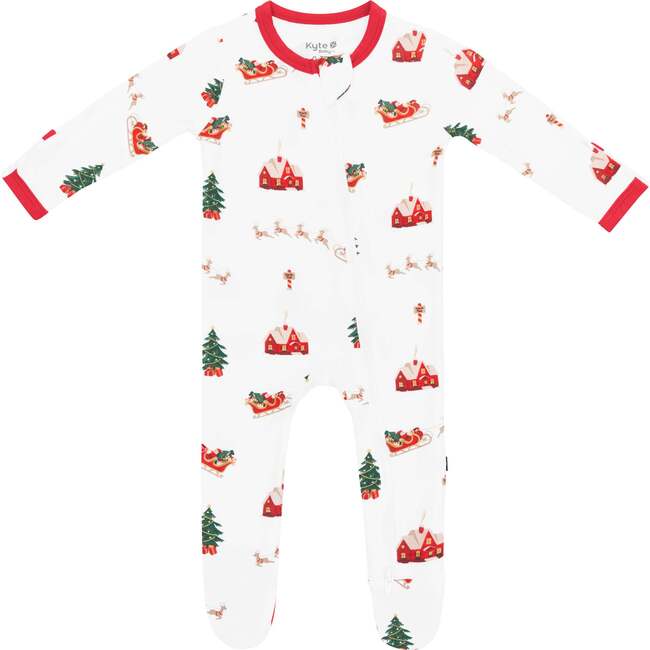 Zippered Footie in Santa Sleigh