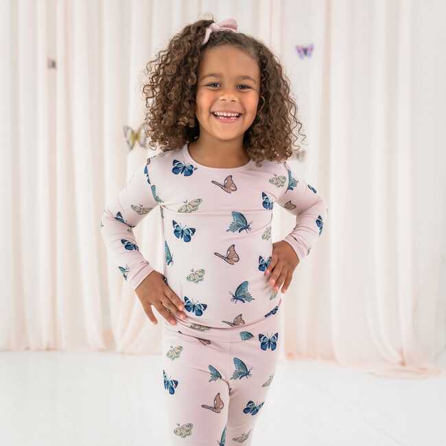 Long Sleeve Toddler Pajama in Blush Butterfly - Pajamas - 3