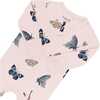 Zippered Footie in Blush Butterfly - Footie Pajamas - 4