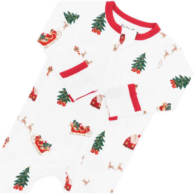 Zippered Romper in Santa Sleigh - Rompers - 6