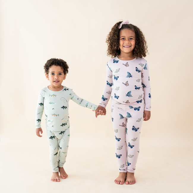 Long Sleeve Toddler Pajama in Blush Butterfly - Pajamas - 4