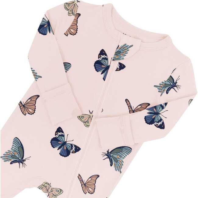 Zippered Romper in Blush Butterfly - Rompers - 5