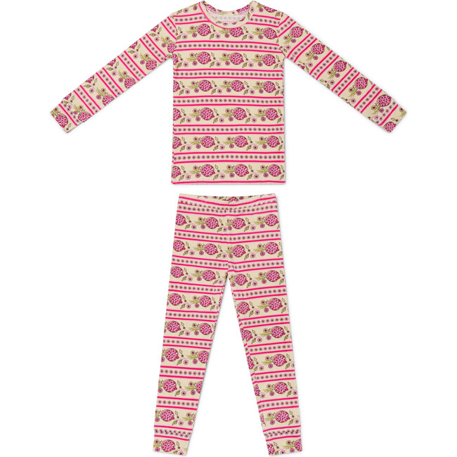 Bamboo Toddler Pajama Set, Pomegranate Soiree