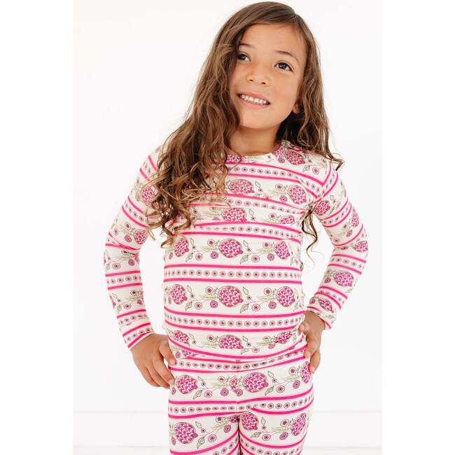 Bamboo Toddler Pajama Set, Pomegranate Soiree - Pajamas - 5