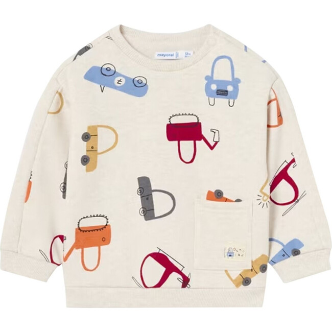 Younger Boys Ivory Sweatshirt, Beige