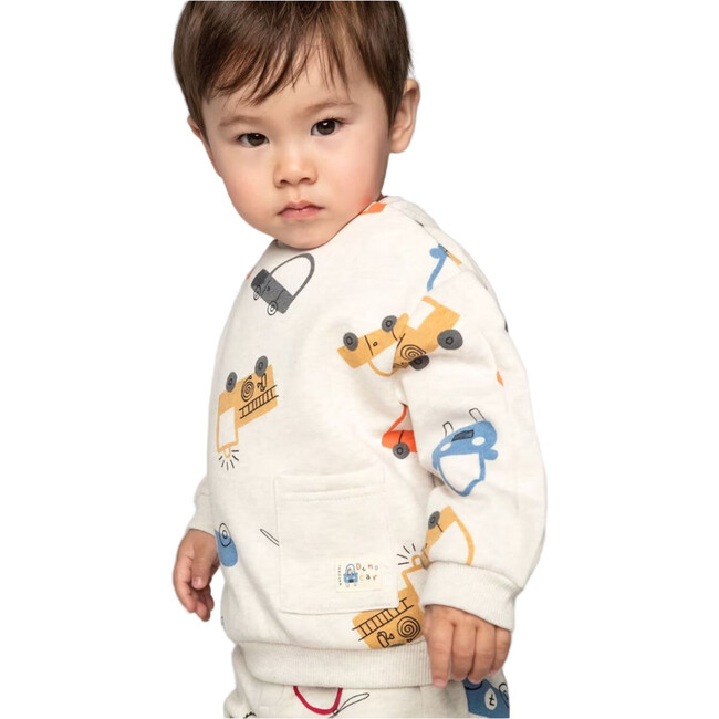Younger Boys Ivory Sweatshirt, Beige - Sweatshirts - 2