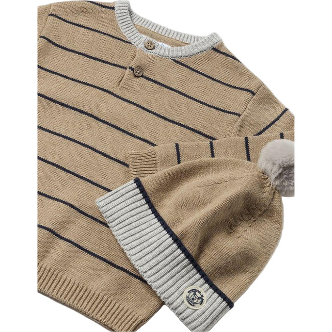 Sweater And Hat, Beige - Sweaters - 2