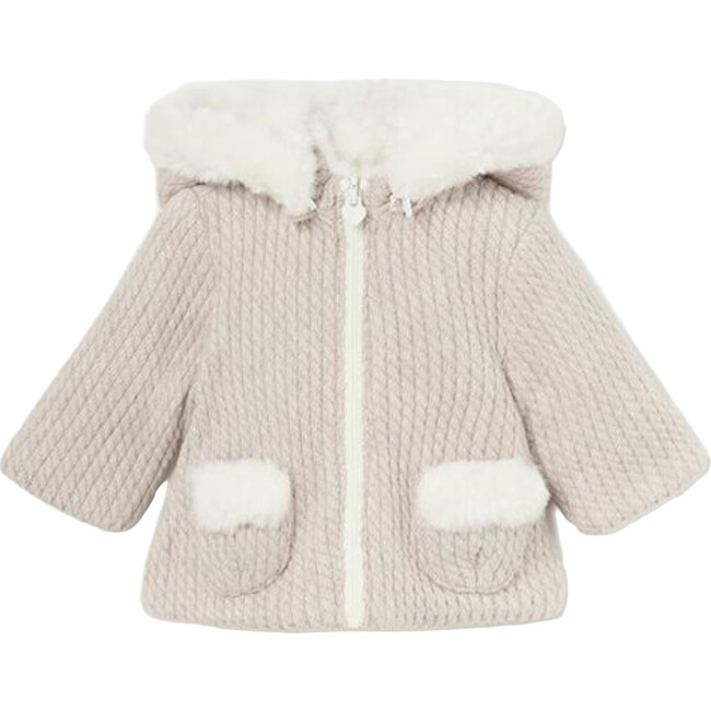 Newborn Girl Reversible jacket, Beige