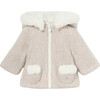 Newborn Girl Reversible jacket, Beige - Jackets - 1 - thumbnail