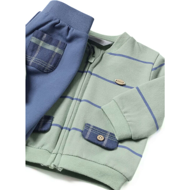 Newborn Boy 3 Piece Striped Set, Green - Mixed Apparel Set - 3