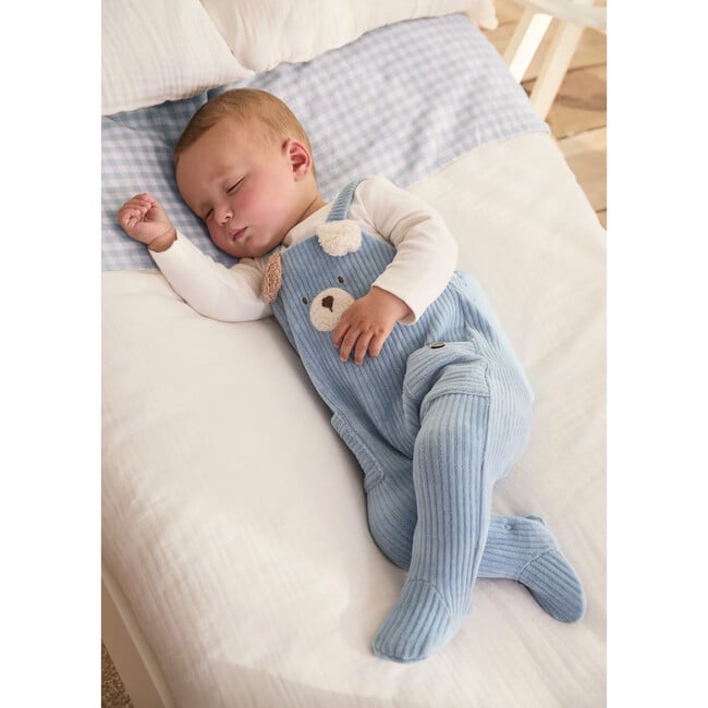 Newborn Boy Corduroy Teddy Romper, Blue