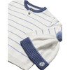 Baby Striped Sweater with Hat, White - Sweaters - 2