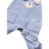 Newborn Boy Corduroy Teddy Romper, Blue - Rompers - 3