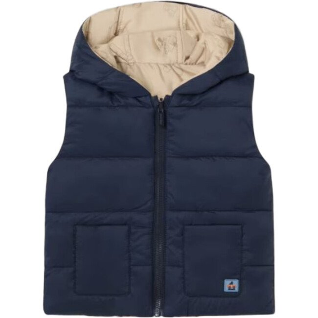 Baby Reversible Padded Vest, Navy