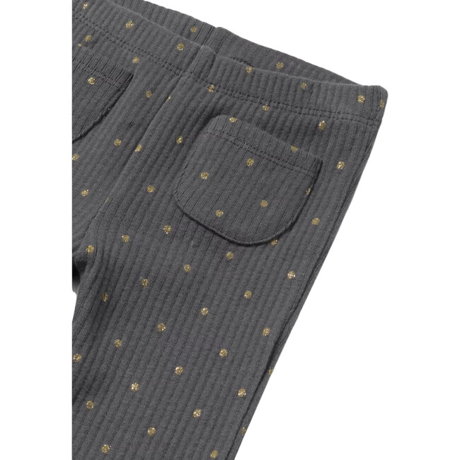 Baby Ribbed Flared Leggings, Grey - Pants - 2