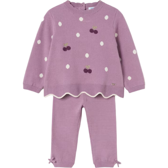 Baby Knit Pants and Sweater Set, Purple