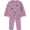 Baby Knit Pants and Sweater Set, Purple - Mixed Apparel Set - 1 - thumbnail
