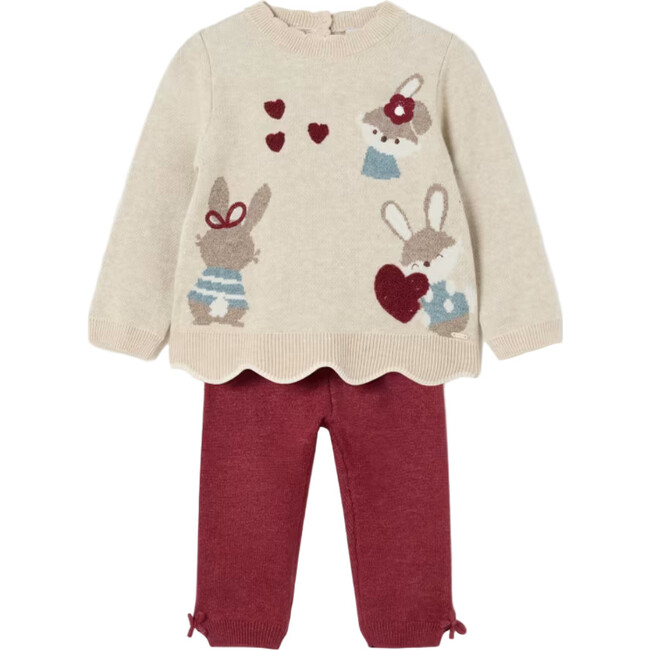 Baby Knit Pants and Sweater Set, Red