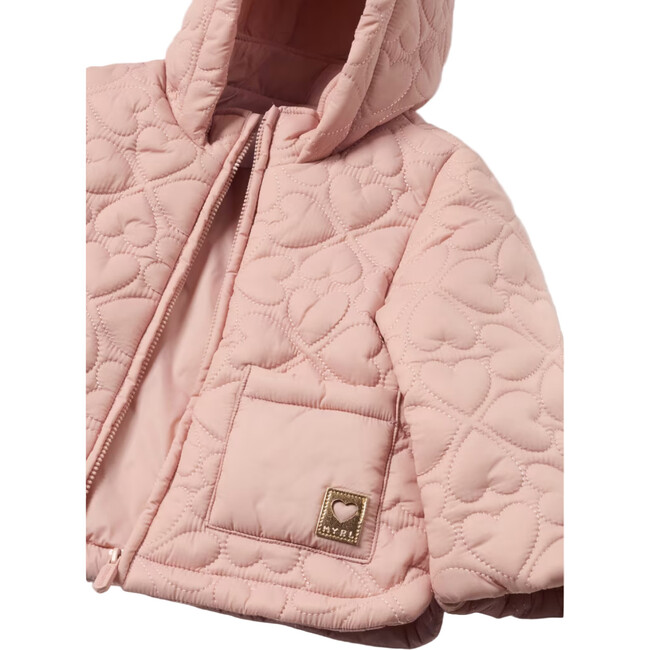 Baby Quilted Heart Jacket, Pink - Jackets - 3