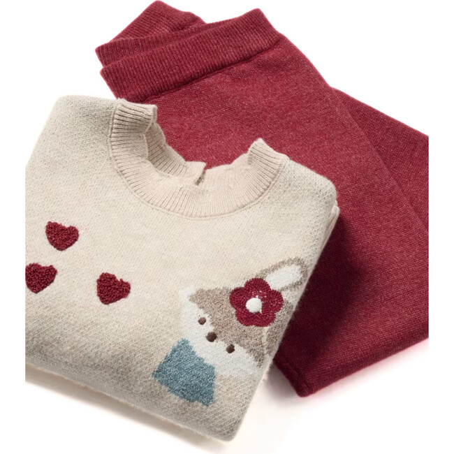 Baby Knit Pants and Sweater Set, Red
