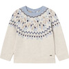 Baby Jacquard Jumper, Cream - Sweaters - 1 - thumbnail